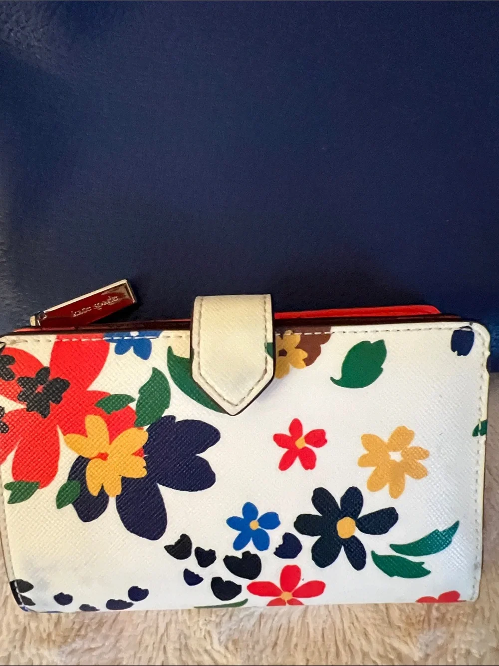 kate spade Navy and White Crossbody with Floral Wallet